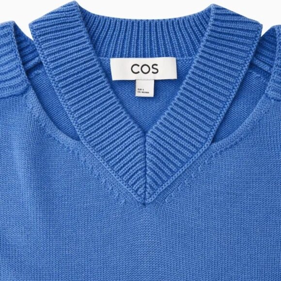 COS Blue V-Neck Sweater - Picture 4 of 6